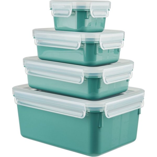 Emsa Frischhaltedose Clip & Close Color Edition, Kunststoff, (Set, 4-tlg), 0,2/0,55/0,8/2,2L, Kunststoff, auslaufsicher, hygienisch, innovativ