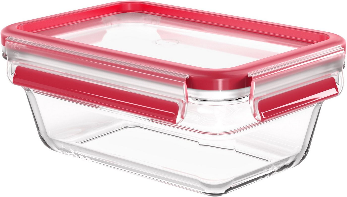 Emsa Frischhaltedose Clip & Close Glas Set, rechteckig, 100 % dichte Aufbewahrungsboxen, Glas, (Set, 4-tlg., 4 Dosen mit Deckel), spülmaschinen-, gefrier-, back – Bild 2 von 5