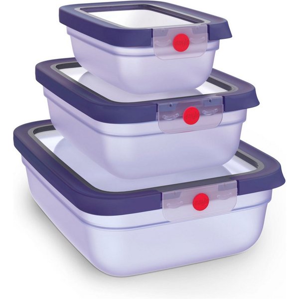 Emsa Frischhaltedose oneClick, Polyprophylen (PP), (Set, 3-tlg), verschlossen mit nur 1 x Klick, 100% dicht, made in Germany