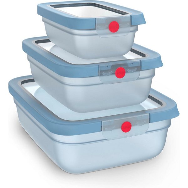 Emsa Frischhaltedose oneClick, Polyprophylen (PP), (Set, 3-tlg), verschlossen mit nur 1 x Klick, 100% dicht, made in Germany