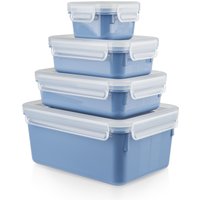 EMSA Frischhaltedosen-Set Clip & Close Color Edition, 4er-Set (aqua-blau)