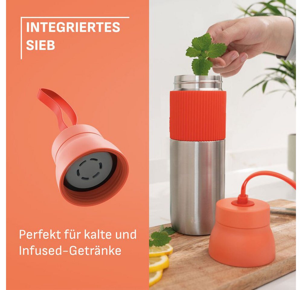 Emsa Isolierflasche beYou Twist, mit integriertem Sieb und Trageband, 100% dicht, spülmaschinengeeignet – Bild 3 von 5