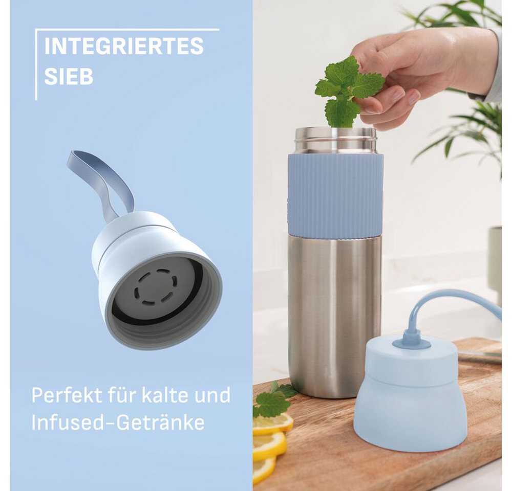 Emsa Isolierflasche beYou Twist, mit integriertem Sieb und Trageband, 100% dicht, spülmaschinengeeignet – Bild 3 von 5