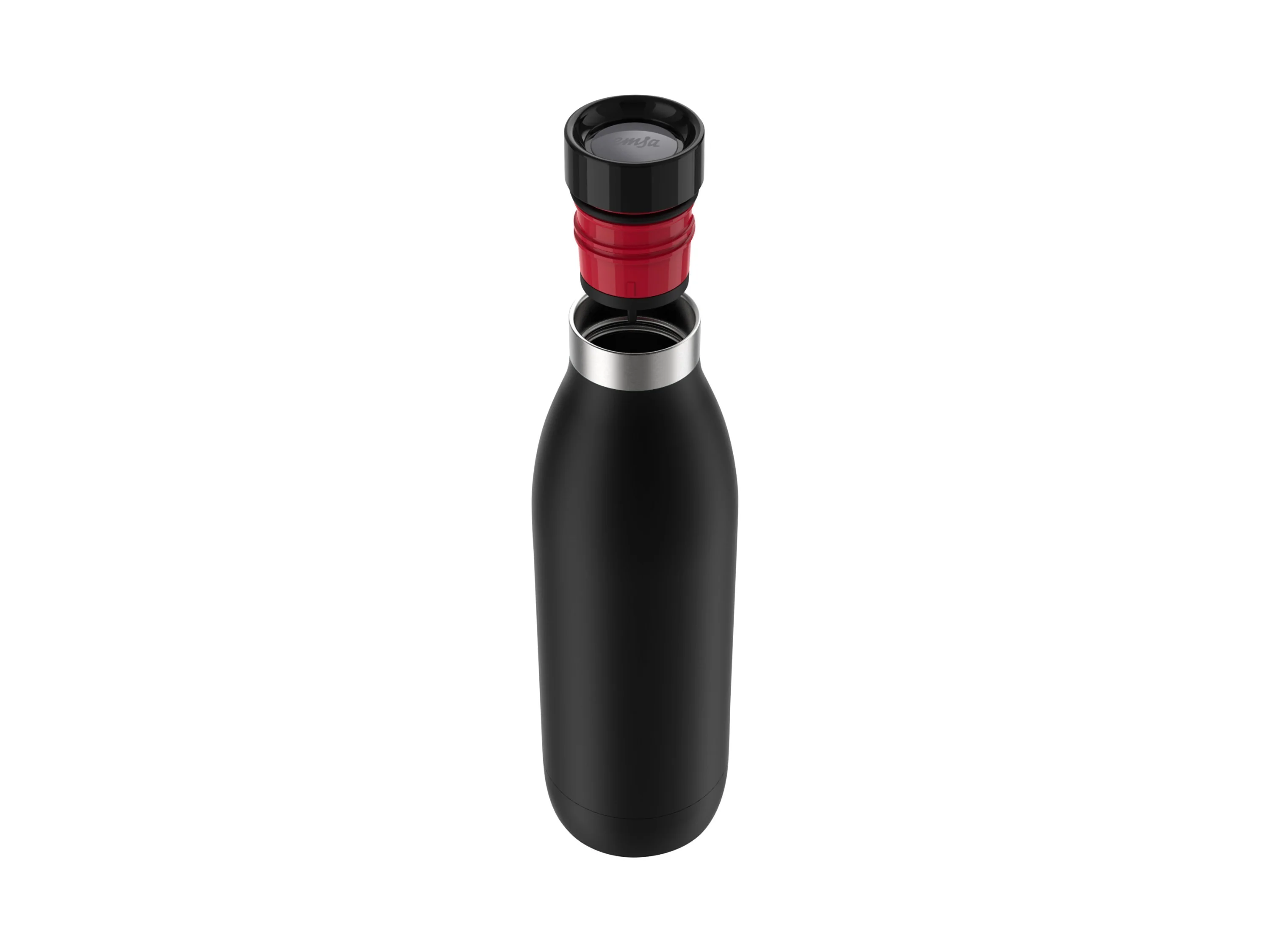 Emsa Isolierflasche Trinkflasche Bludrop, Edelstahl, Quick-Press Deckel, 360° Trinkgenuss, 12h warm/24h kühl – Bild 2 von 4