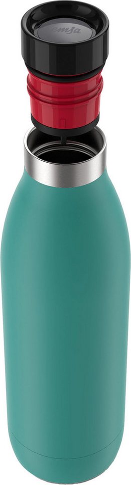 Emsa Isolierflasche Trinkflasche Bludrop, 1 Liter, auslaufsicher, 360°-rundum-Trinköffnung, 40 h kalt, 20 h warm – Bild 2 von 5