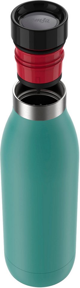 Emsa Isolierflasche Trinkflasche Bludrop, Edelstahl, Quick-Press Deckel, 360° Trinkgenuss, 12h warm/24h kühl – Bild 3 von 5