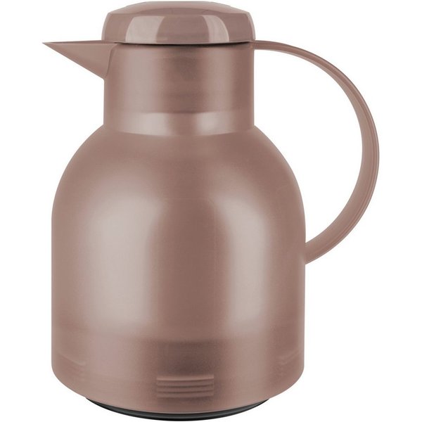 Emsa Isolierkanne Samba, 1 l, zeitloses Design, einfacher Knopfdruck, 24h kalt, 12h warm