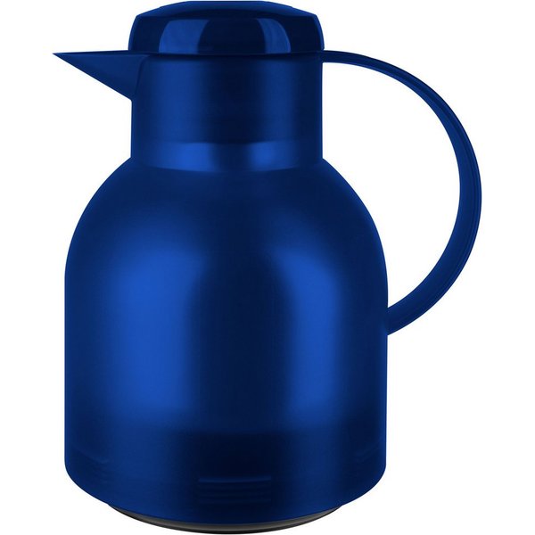 Emsa Isolierkanne Samba, 1 l, zeitloses Design, einfacher Knopfdruck, 24h kalt, 12h warm