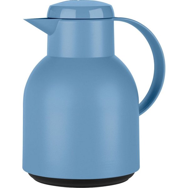 Emsa Isolierkanne Samba, 1 l, zeitloses Design, einfacher Knopfdruck, 24h kalt, 12h warm