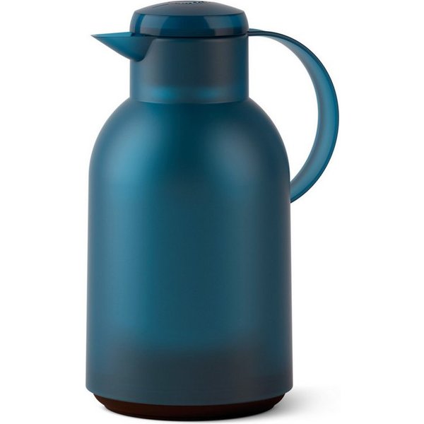 Emsa Isolierkanne Samba, 1,5 l, XXL-Modell, zeitloses Design, einfacher Knopfdruck, 24h kalt, 12h warm
