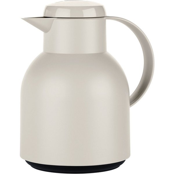 Emsa Isolierkanne Samba, 1 l, zeitloses Design, einfacher Knopfdruck, 24h kalt, 12h warm
