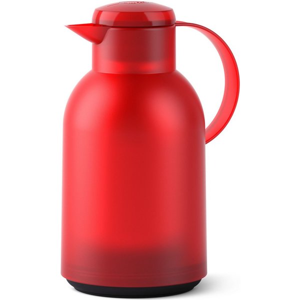 Emsa Isolierkanne Samba, 1,5 l, XXL-Modell, zeitloses Design, einfacher Knopfdruck, 24h kalt, 12h warm