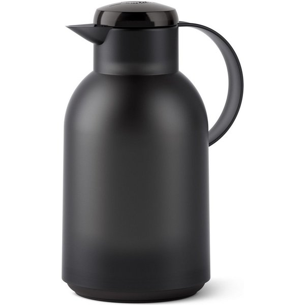 Emsa Isolierkanne Samba, 1,5 l, XXL-Modell, zeitloses Design, einfacher Knopfdruck, 24h kalt, 12h warm