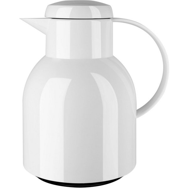 Emsa Isolierkanne Samba, 1 l, zeitloses Design, einfacher Knopfdruck, 24h kalt, 12h warm