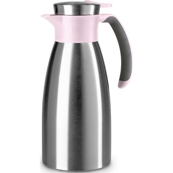Emsa Isolierkanne Soft Grip, 1 l, (1-St), Quick Tip Verschluss, rutschfester Halt, 12 h heiß, 24 h kalt