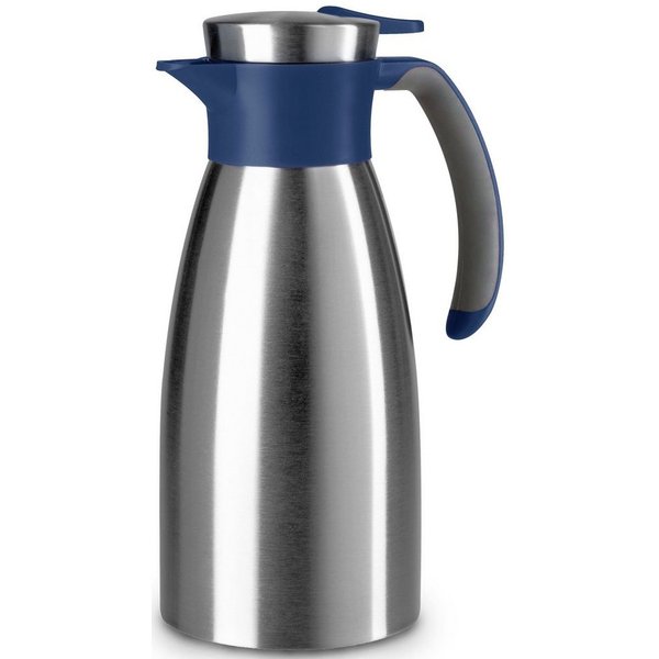 Emsa Isolierkanne Soft Grip, 1 l, (1-St), Quick Tip Verschluss, rutschfester Halt, 12 h heiß, 24 h kalt
