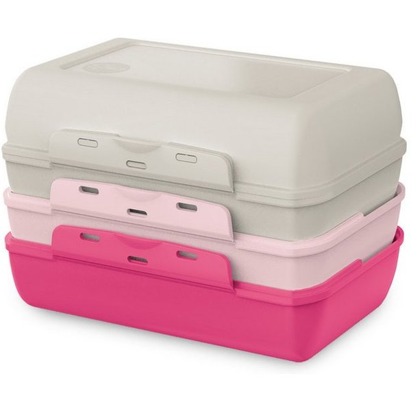 Emsa Lunchbox Variabolo, Polyprophylen (PP), (Set, 4-tlg), platzsparend, verschiedene Farbkombinationen, spülmaschinenfest