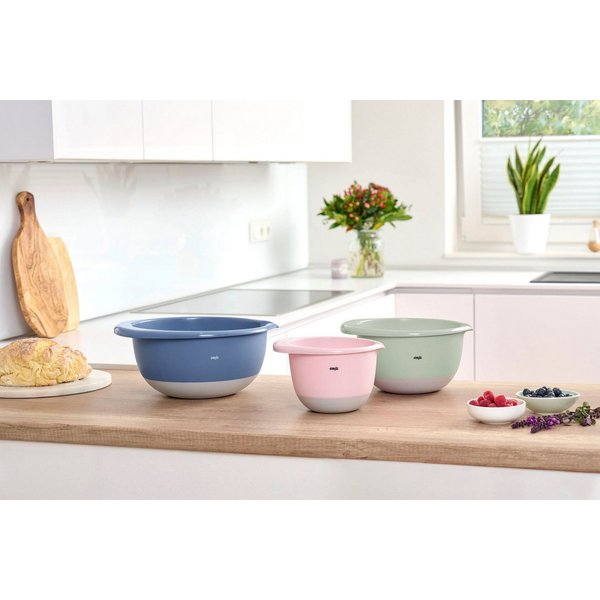 Emsa Rührschüssel K324S3 Prep&Bake, Kunststoff, (Set, 3-tlg), rutschfester Boden, Ausgießlippe für präzises Ausgießen, 1,4/2,8/4,7 L