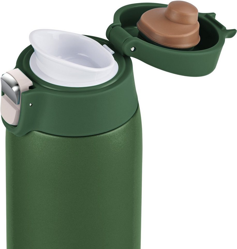 Emsa Thermobecher Travel Mug, Edelstahl, Kunststoff, 0,4L, leicht, Edelstahl, Klappverschluss, 100% dicht, 8h heiß/16h kalt – Bild 5 von 5