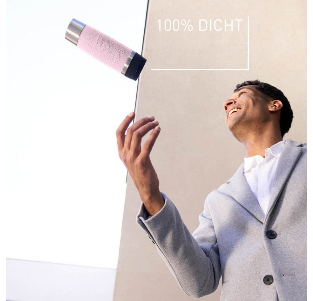 Emsa Thermobecher Travel Mug Classic, mit 360°-Trinköffnung, auslaufsicher, rutschfest, Edelstahl, Kunststoff, Silikon, 4h heiß, 8h kalt - 360 ml / 6h heiß, 12h – Bild 5 von 5
