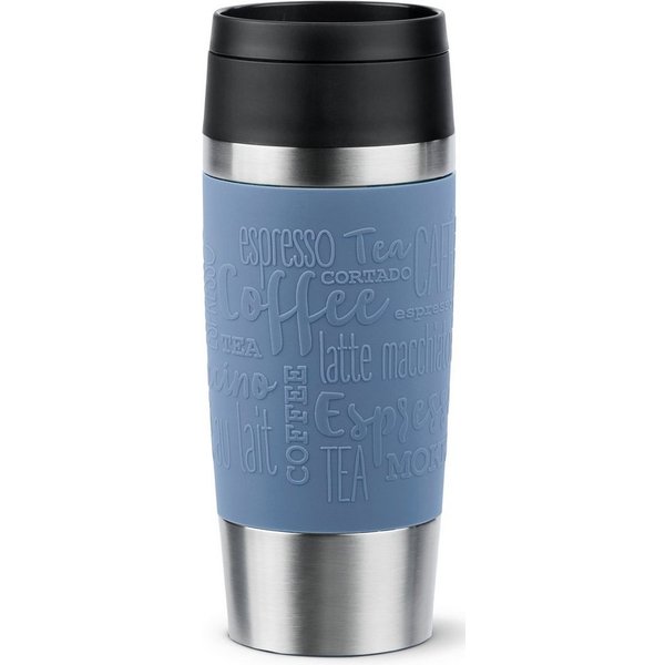 Emsa Thermobecher Travel Mug Classic, mit 360°-Trinköffnung, auslaufsicher, rutschfest, Edelstahl, Kunststoff, Silikon, 4h heiß, 8h kalt - 360 ml / 6h heiß, 12h