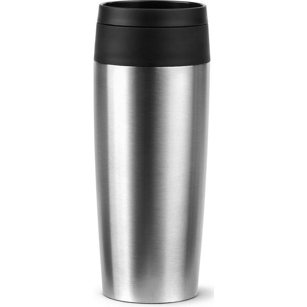 Emsa Thermobecher Travel Mug Classic, mit 360°-Trinköffnung, auslaufsicher, rutschfest, Edelstahl, Kunststoff, Silikon, 4h heiß, 8h kalt - 360 ml / 6h heiß, 12h
