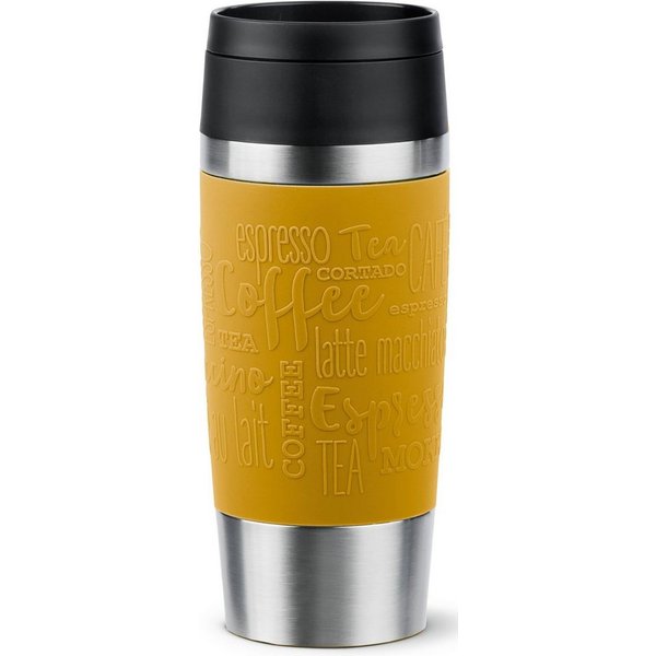 Emsa Thermobecher Travel Mug Classic, mit 360°-Trinköffnung, auslaufsicher, rutschfest, Edelstahl, Kunststoff, Silikon, 4h heiß, 8h kalt - 360 ml / 6h heiß, 12h
