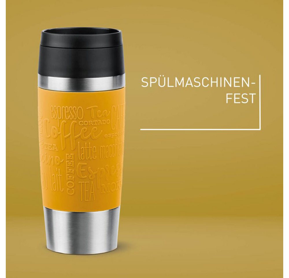 Emsa Thermobecher Travel Mug Classic, mit 360°-Trinköffnung, auslaufsicher, rutschfest, Edelstahl, Kunststoff, Silikon, 4h heiß, 8h kalt - 360 ml / 6h heiß, 12h – Bild 4 von 5