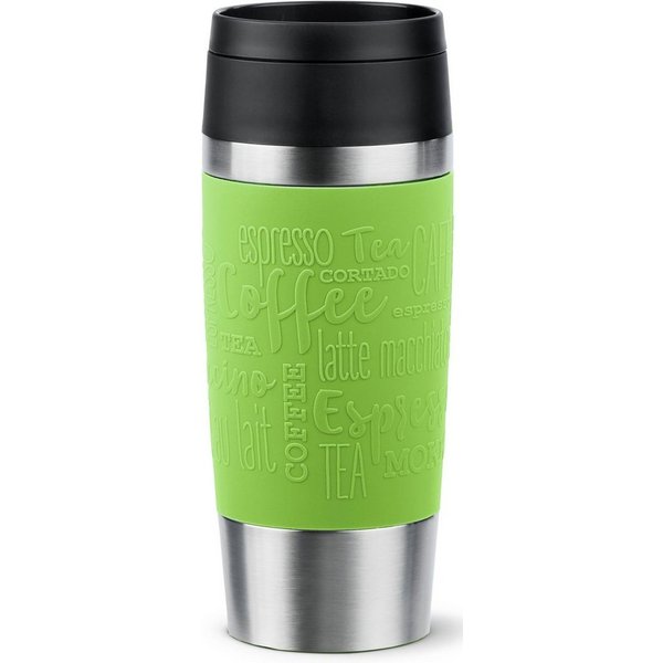 Emsa Thermobecher Travel Mug Classic, mit 360°-Trinköffnung, auslaufsicher, rutschfest, Edelstahl, Kunststoff, Silikon, 4h heiß, 8h kalt - 360 ml / 6h heiß, 12h