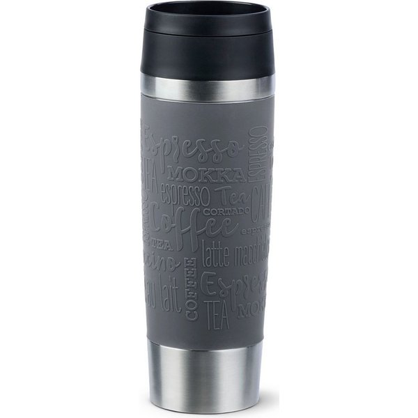Emsa Thermobecher Travel Mug Classic, mit 360°-Trinköffnung, auslaufsicher, rutschfest, Edelstahl, Kunststoff, Silikon, 4h heiß, 8h kalt - 360 ml / 6h heiß, 12h