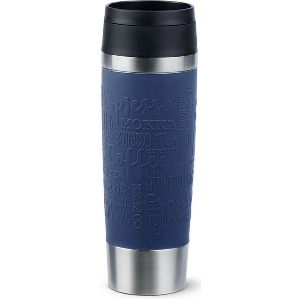 Emsa Thermobecher Travel Mug Classic, mit 360°-Trinköffnung, auslaufsicher, rutschfest, Edelstahl, Kunststoff, Silikon, 4h heiß, 8h kalt - 360 ml / 6h heiß, 12h