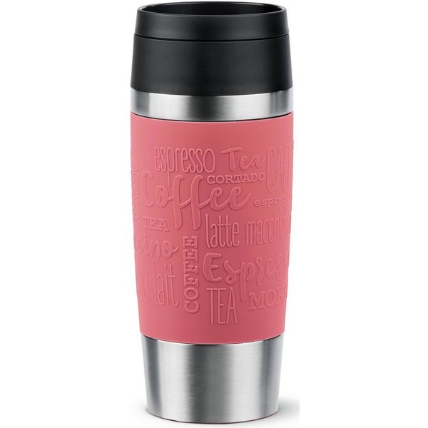 Emsa Thermobecher Travel Mug Classic, mit 360°-Trinköffnung, auslaufsicher, rutschfest, Edelstahl, Kunststoff, Silikon, 4h heiß, 8h kalt - 360 ml / 6h heiß, 12h