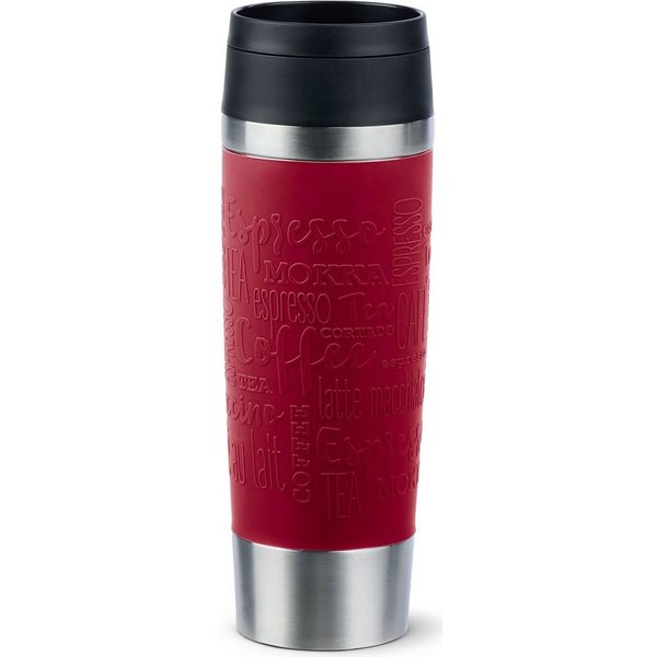 Emsa Thermobecher Travel Mug Classic, mit 360°-Trinköffnung, auslaufsicher, rutschfest, Edelstahl, Kunststoff, Silikon, 4h heiß, 8h kalt - 360 ml / 6h heiß, 12h