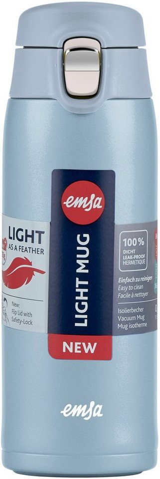 Emsa Thermobecher Travel Mug, Edelstahl, Kunststoff, 0,4L, leicht, Edelstahl, Klappverschluss, 100% dicht, 8h heiß/16h kalt – Bild 2 von 5