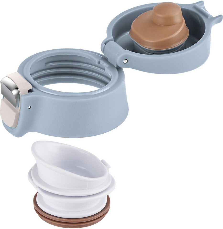 Emsa Thermobecher Travel Mug, Edelstahl, Kunststoff, 0,4L, leicht, Edelstahl, Klappverschluss, 100% dicht, 8h heiß/16h kalt – Bild 3 von 5