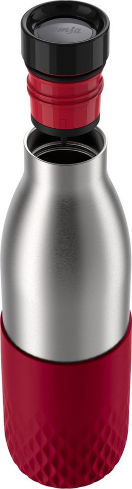 Emsa Trinkflasche Bludrop Sleeve, Edelstahl/Silikon, Quick-Press, 12h warm/24h kühl – Bild 2 von 5