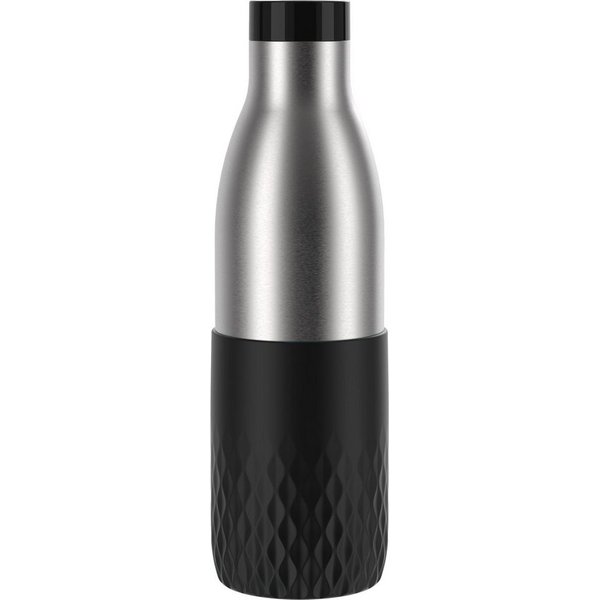 Emsa Trinkflasche Bludrop Sleeve, Edelstahl/Silikon, Quick-Press, 12h warm/24h kühl