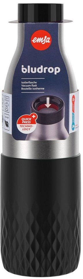 Emsa Trinkflasche Bludrop Sleeve, Edelstahl/Silikon, Quick-Press, 12h warm/24h kühl – Bild 2 von 5