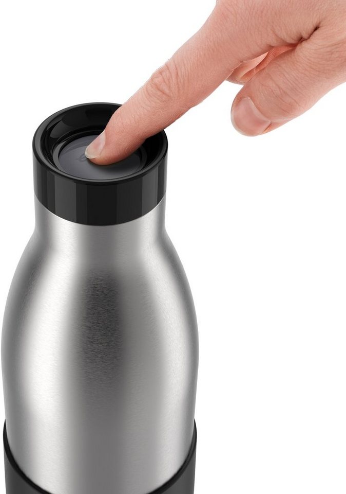 Emsa Trinkflasche Bludrop Sleeve, Edelstahl/Silikon, Quick-Press, 12h warm/24h kühl – Bild 5 von 5