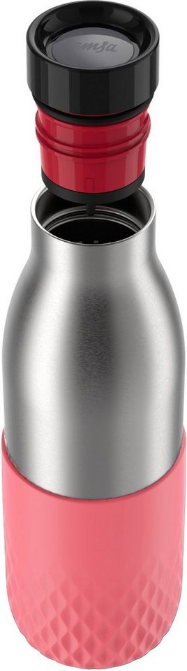 Emsa Trinkflasche Bludrop Sleeve, Edelstahl/Silikon, Quick-Press, 12h warm/24h kühl – Bild 3 von 5