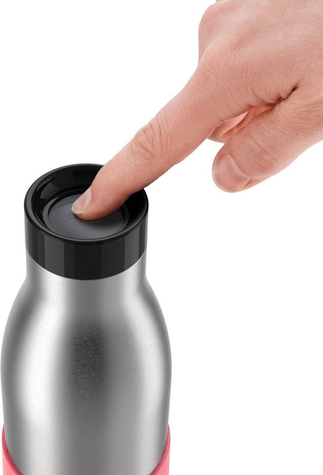Emsa Trinkflasche Bludrop Sleeve, Edelstahl/Silikon, Quick-Press, 12h warm/24h kühl – Bild 5 von 5