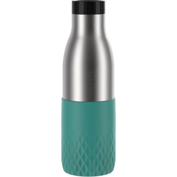 Emsa Trinkflasche Bludrop Sleeve, Edelstahl/Silikon, Quick-Press, 12h warm/24h kühl