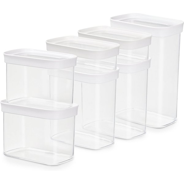 Emsa Vorratsdose N11429 Optima, Kunststoff, (Set, 7-tlg), rechteckig, hygienisch, platzeffizient