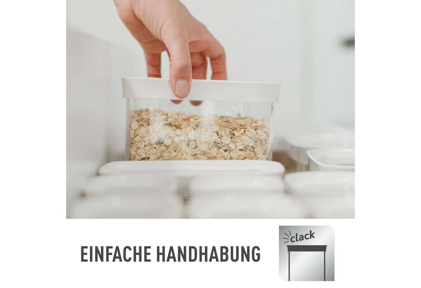 Emsa Vorratsdose N11429 Optima, Kunststoff, (Set, 7-tlg), rechteckig, hygienisch, platzeffizient – Bild 5 von 5