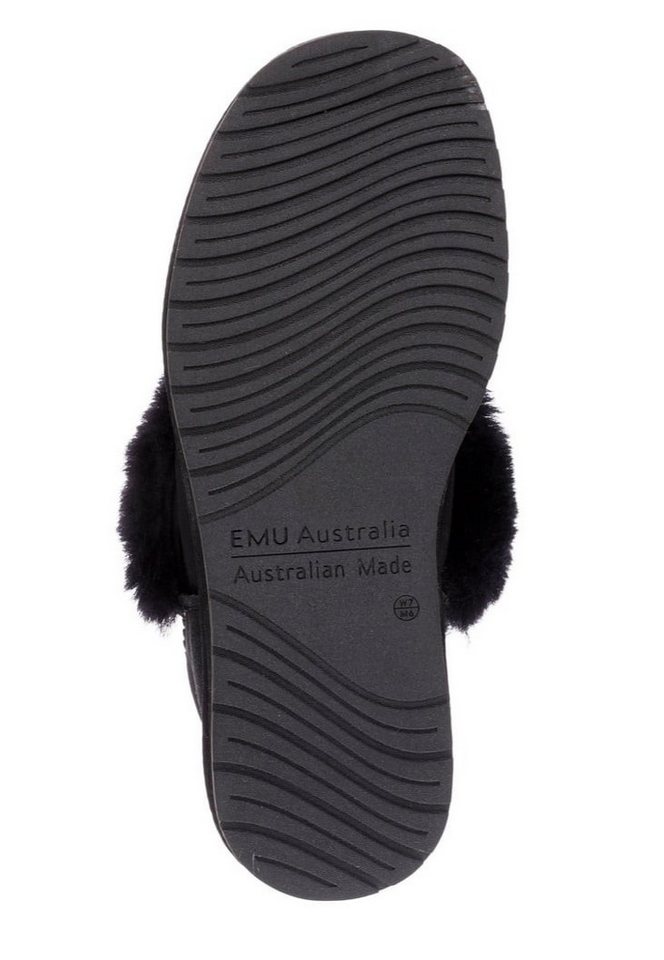 Emu Australia Platinum Mintaro (Schafsleder, Lammfell) schwarz Damen Hausschuh – Bild 3 von 5