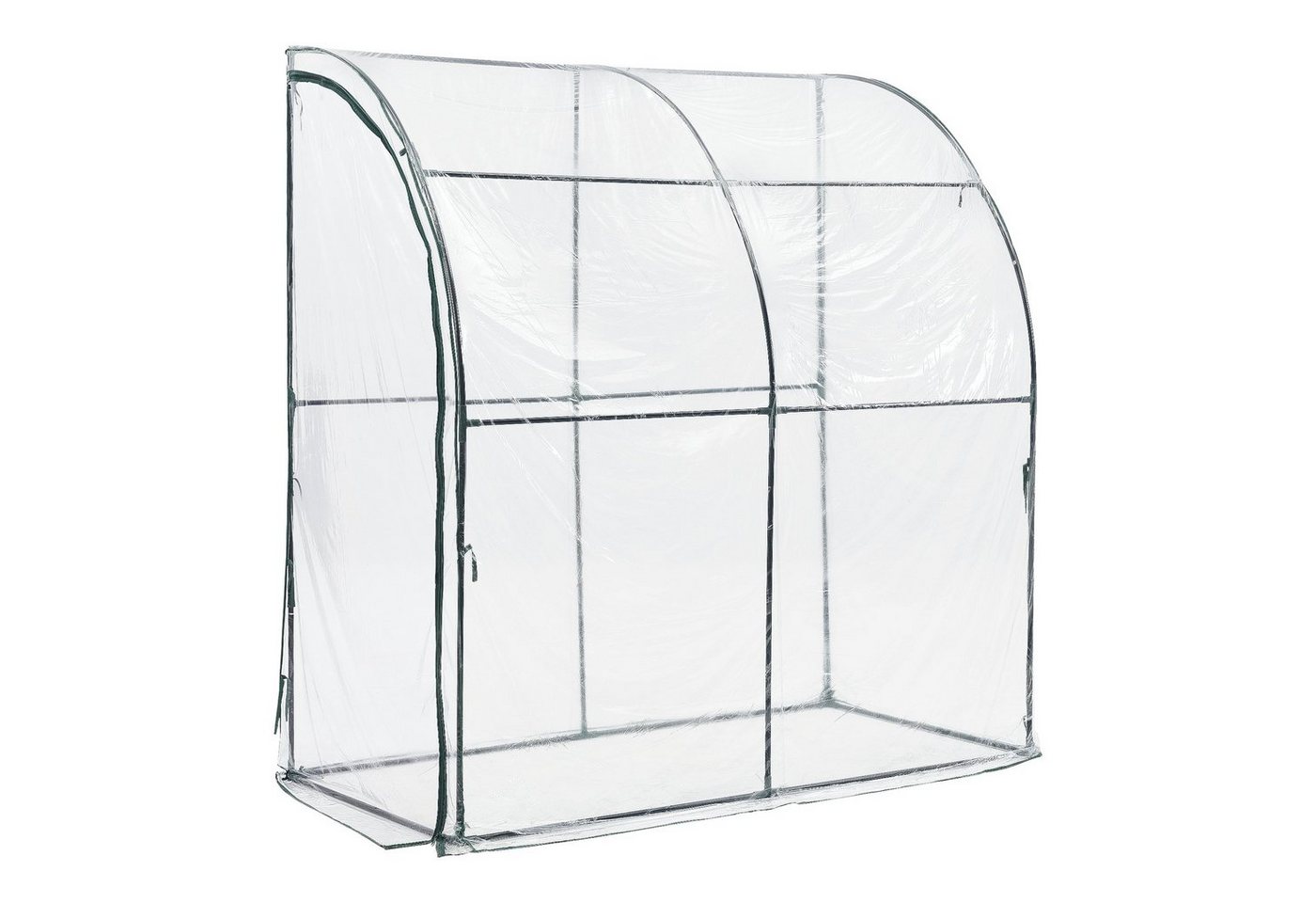 en.casa Anlehngewächshaus, Juta Gewächshaus Stahl 100 x 200 x 215 cm PVC Folie Transparent – Bild 3 von 5