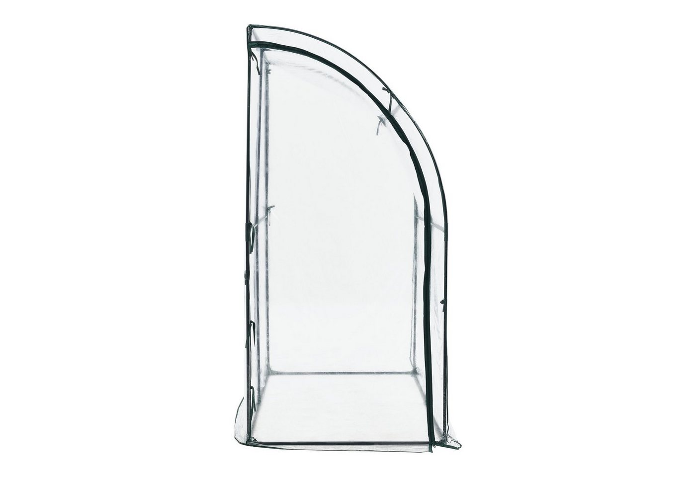 en.casa Anlehngewächshaus, Juta Gewächshaus Stahl 100 x 200 x 215 cm PVC Folie Transparent – Bild 5 von 5