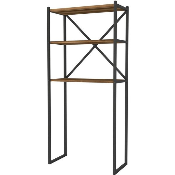 en.casa Badregal, Askersund Waschmaschinenregal 160x66x34cm Walnuss-Optik