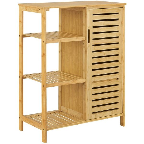 en.casa Badregal, Vetlanda Bambusregal 87x66x33 cm Natur