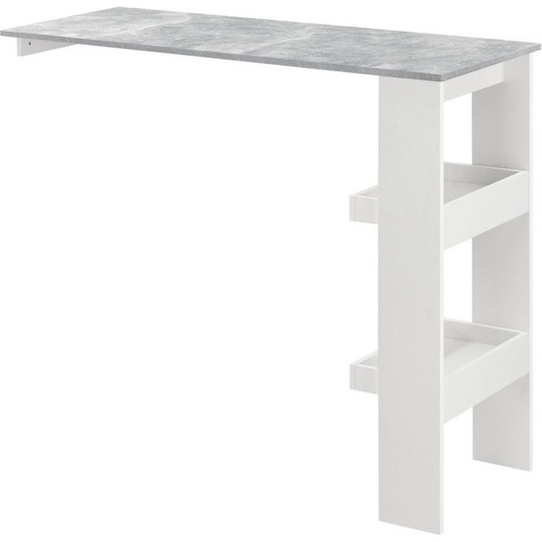 en.casa Bartisch, Bromölla Stehtisch 120x45x106cm Weiß/Betonoptik